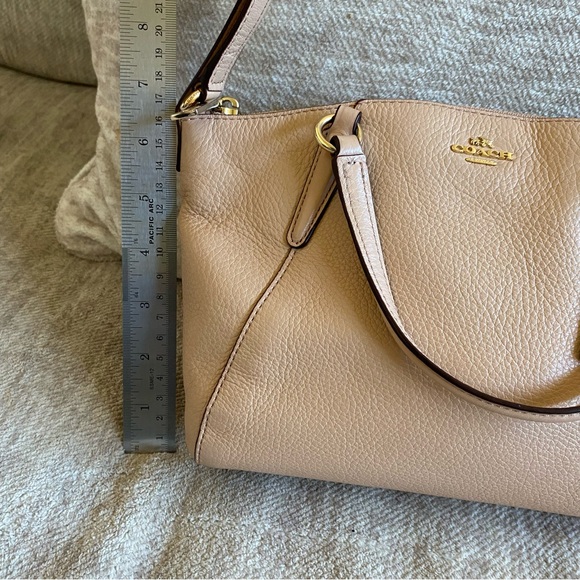 Coach Mini Kelsey Satchel Leather Crossbody Bag Pink Beige - Picture 11 of 16